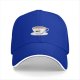Black Baseball Cap with Teacup and Saucer Graphic Print