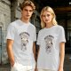Olive Green T-Shirt with 'Hello Monday!' Coffee Character Graphic