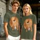 Olive Green T-Shirt With Donut Shaped Beagle Print