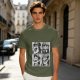 Olive T-Shirt with Retro Mario Brother Character Grid Art