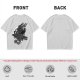Olive Graphic T-Shirt with Mechanical Raven and Full Moon Print