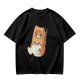 Olive T-Shirt With Cute Hamster In Paper Bag Print
