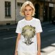 Olive Green T-Shirt With Glowing Tree Reflection Art