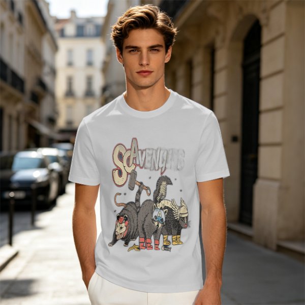 Olive Green T-Shirt With Superhero Animal Squad Graphic Print