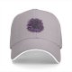 Black Baseball Cap With Purple Abstract Swirl Graphic Design
