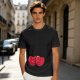 Olive green t-shirt with cute hugging red beans graphic