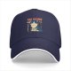 Black baseball cap with cat feelings graphic print