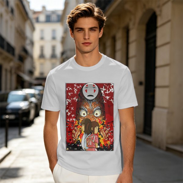 Spirited Away No Face and Chihiro Graphic Tee