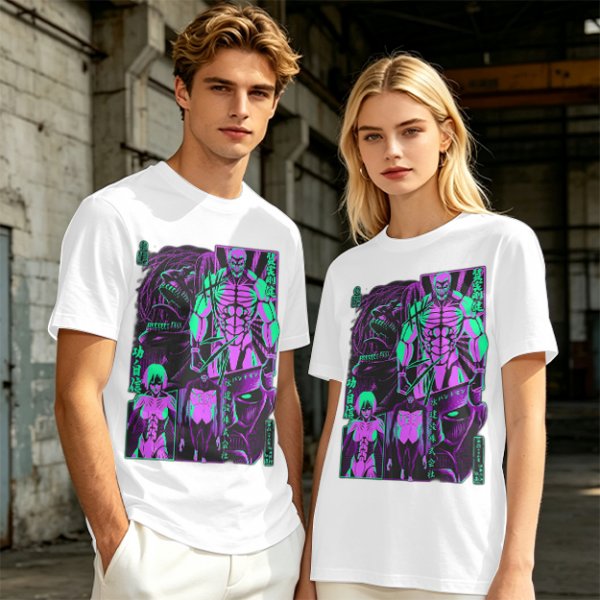 Attack on Titan Anime Villains Neon Graphic T-Shirt