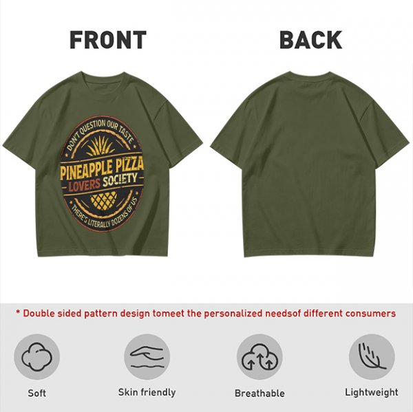Pineapple Pizza Lovers Society Funny Graphic T-Shirt