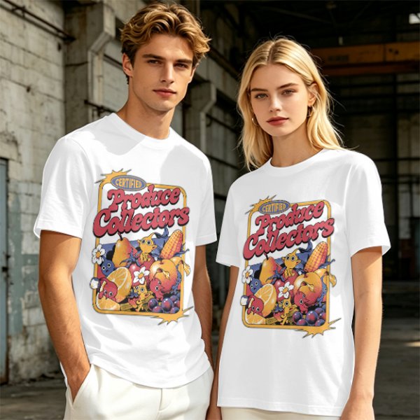 Certified Produce Collectors Graphic T-Shirt with Fruit and Creatures