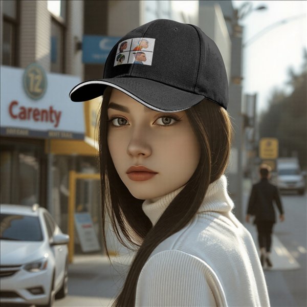 Black baseball cap with Avatar: The Last Airbender character profile prints