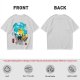 Olive T-shirt with anime pig pilot and seaplane graphic