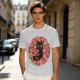 Olive T-Shirt With Cute Black Cat Holding Candy Surrounded By Sweets