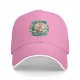 Black Baseball Cap with Blue Sea Pirate Ship Graphic Print