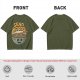 Olive Green T-Shirt With Retro Send Noods Ramen Bowl Graphic