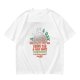 Olive graphic t-shirt with funny cat and 'keeps the a-sad away' text