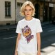 Olive T-Shirt With Scared Viking Cat Graphic Print