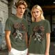 Olive T-shirt with He-Man and Battle Cat Graphic