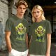 Olive T-Shirt With Playful Green Slime Monster Graphic
