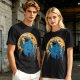 Olive T-Shirt Featuring Giant Cookie Monster Holding Cookie Against Moon