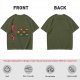 Olive T-Shirt With Cartoon Grill And Skewers Print