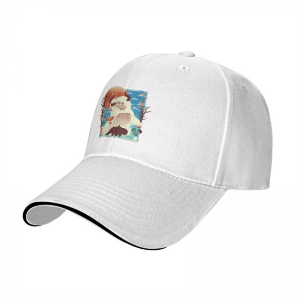 Black Baseball Cap With Appa The Sky Bison Graphic Print