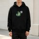 Black hoodie with cartoon snake holding free hugs sign