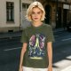 Olive Graphic Tee With Retro Sci-Fi Character Art Print