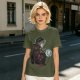 Olive Green T-Shirt With Goblin King Holding Crystal Ball Art
