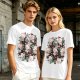 Olive Green T-Shirt With Cute Christmas Kittens And Holiday Gifts Print