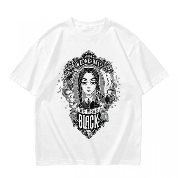 Olive Wednesday Addams We Wear Black Graphic T-Shirt