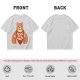 Olive T-Shirt With Happy Bear Holding Fork And Knife Here For Snacks Print