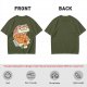 Olive T-Shirt With Kitten Nuggets Fried Chicken Box Graphic