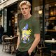 Olive T-Shirt with Dark Magician Girl Anime Graphic Print