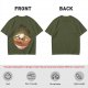 Olive T-Shirt With Skull Ramen Bowl Graphic
