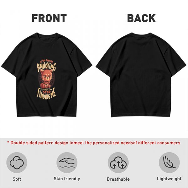 Olive t-shirt with annoyed red panda graphic and funny text