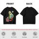 Olive T-Shirt with Cartoon Avocado Globe Travel Print