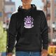 Black hoodie with purple cat wizard graphic and banner design