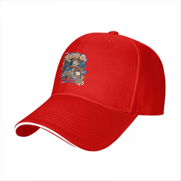 Black Baseball Cap With Whovio Cereal Themed Graphic Print
