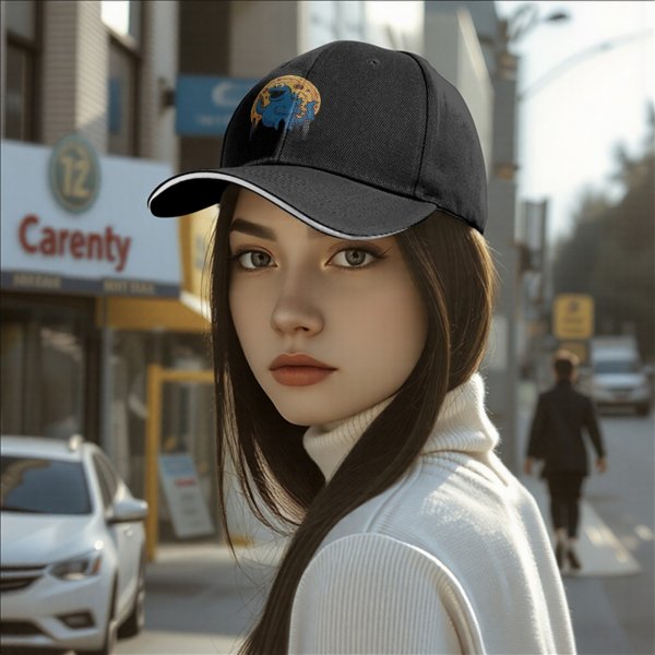 Black baseball cap with cookie monster godzilla and cookie print