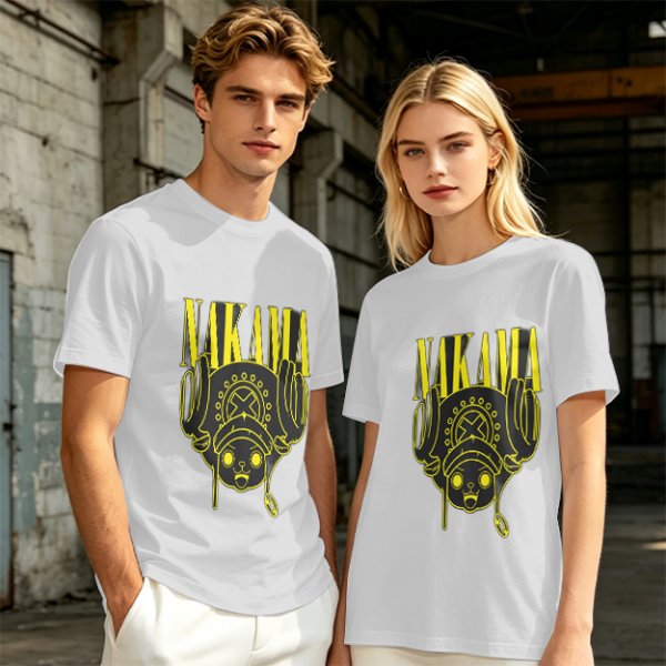 Olive Anime T-Shirt Featuring Chopper and Nakama Text