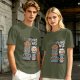 Olive t-shirt with Howling Mad Tiki Lounge graphic print
