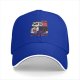 Black baseball cap with a tired raccoon office worker graphic
