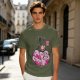 Olive T-Shirt With Cute Kirby Candy Bag Graphic
