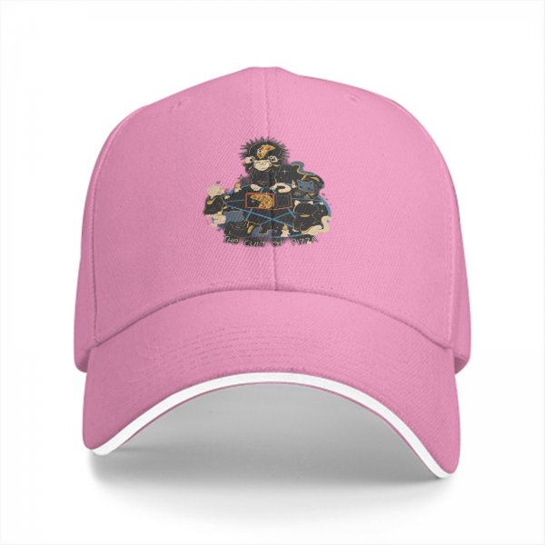 Black Baseball Cap With The Cult Of Pizza Cat Graphic Design
