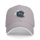 Black Baseball Cap With Glowing Blue Dragon And Sword Print