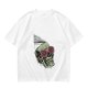 Olive T-Shirt With Party Skull Wearing Pink Shutter Shades