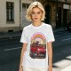 Olive T-Shirt With Red Convertible Car, Rainbow And People Graphic