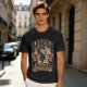 Olive green graphic t-shirt with a high on catip black cat print